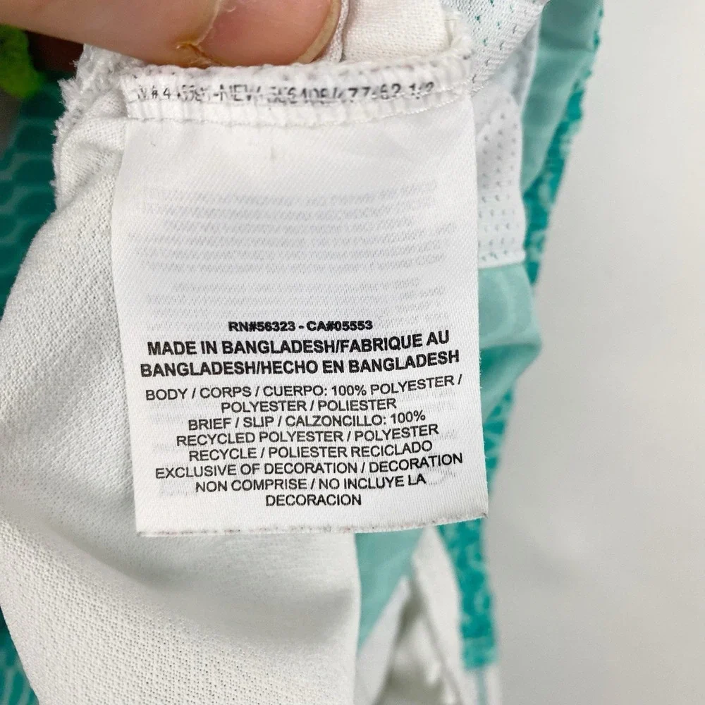 Nike Tempo Wave Print Mesh Panel‎ Running Shorts Womens S Teal White
